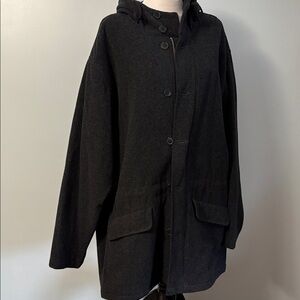 Men's mid length wools dark grey jacket